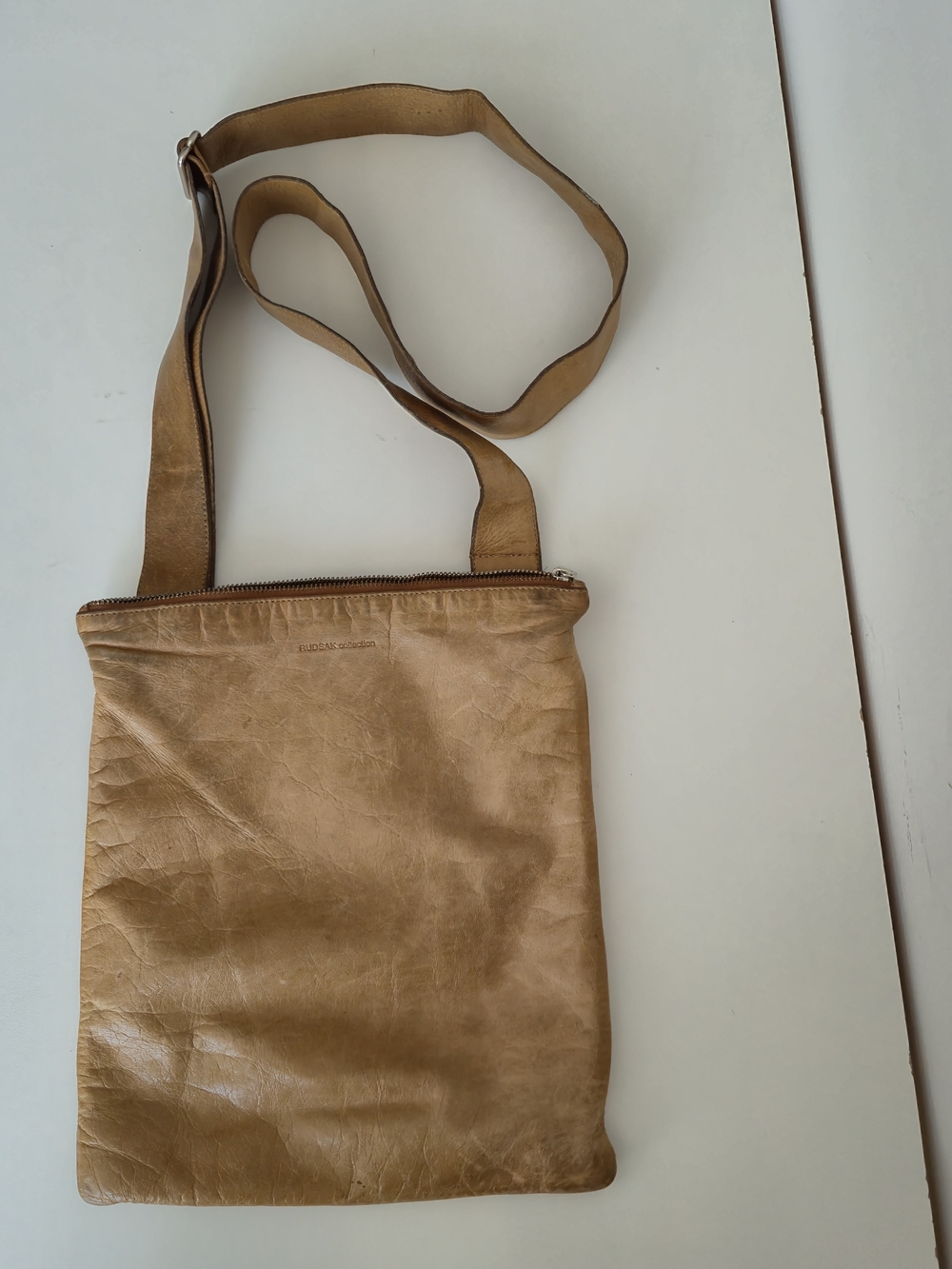 Rudsak Tan Distressed Leather Crossbody Bag